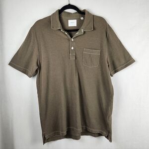 Billy Reid Pensacola Taupe Brow Polo Shirt Size Large Neutral